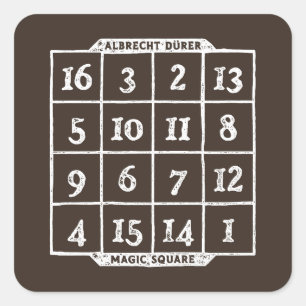 Durer Magic Square Wiskunde Nerd Vierkante Sticker