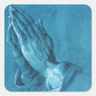 Durer Praying Hands Vierkante Sticker