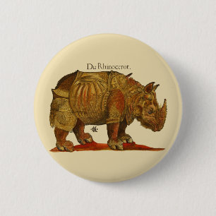 Durer's Rhinoceros Ronde Button 5,7 Cm