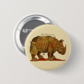 Durer's Rhinoceros Ronde Button 5,7 Cm (Voorkant /achterkant)