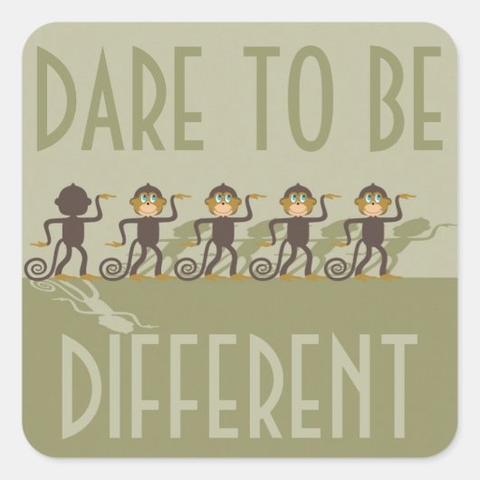 Durf anders te zijn, apen, safari vierkante sticker (Voorkant)