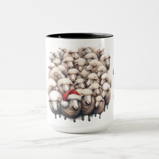 Durf anders te zijn Schaap Kerst Koffie Mok (Midden)
