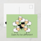 Durf anders te zijn Zwarte schaap Briefkaart (Voorkant / Achterkant)