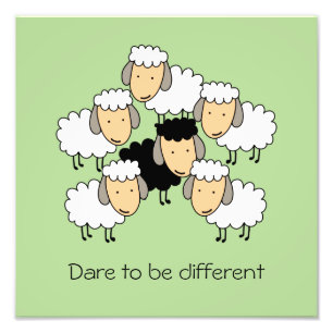Durf anders te zijn Zwarte schaap Foto Afdruk