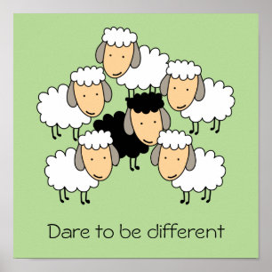 Durf anders te zijn Zwarte schaap Poster