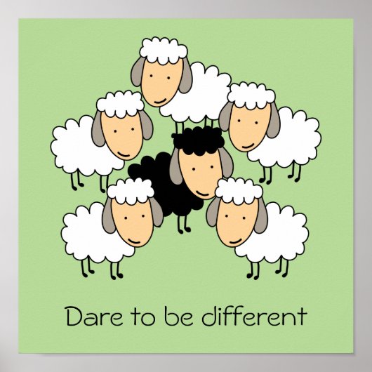 Durf anders te zijn Zwarte schaap Poster (Voorkant)