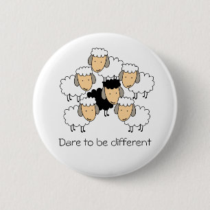 Durf Anders Te Zijn Zwarte Schaap Ronde Button 5,7 Cm
