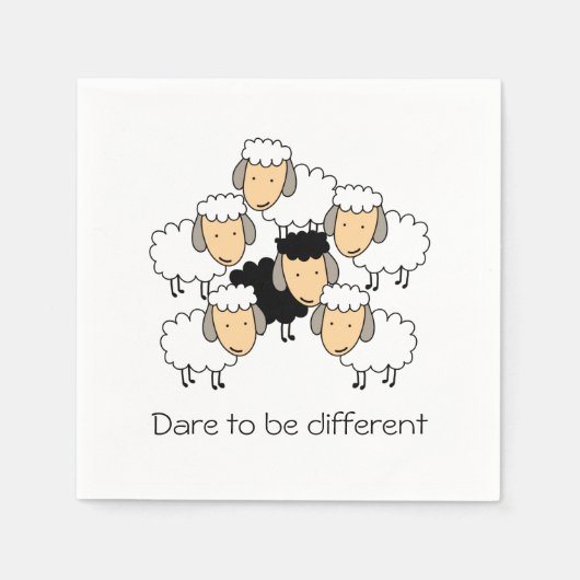 Durf anders te zijn Zwarte schaap Servet (Voorkant)