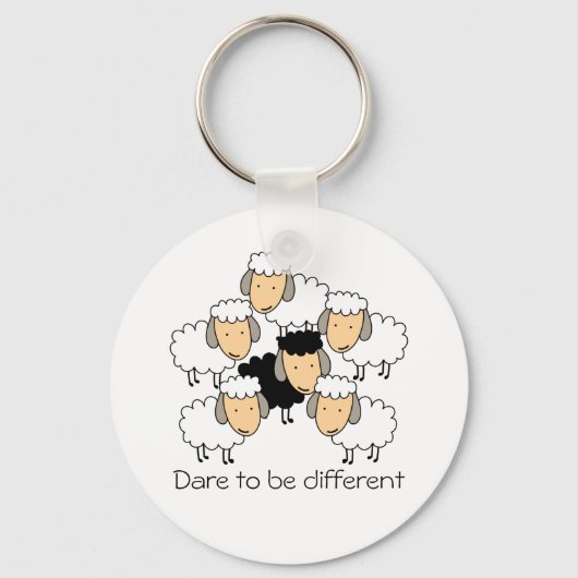 Durf anders te zijn Zwarte schaap Sleutelhanger (Voorkant)
