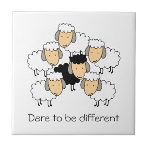 Durf Anders Te Zijn Zwarte Schaap Tegeltje