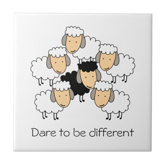 Durf Anders Te Zijn Zwarte Schaap Tegeltje (Voorkant)