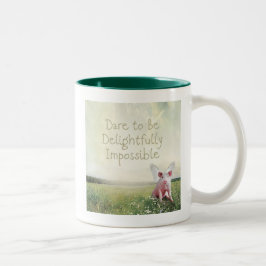 Durf een heerlijk onmogelijke vliegende varken te  tweekleurige koffiemok