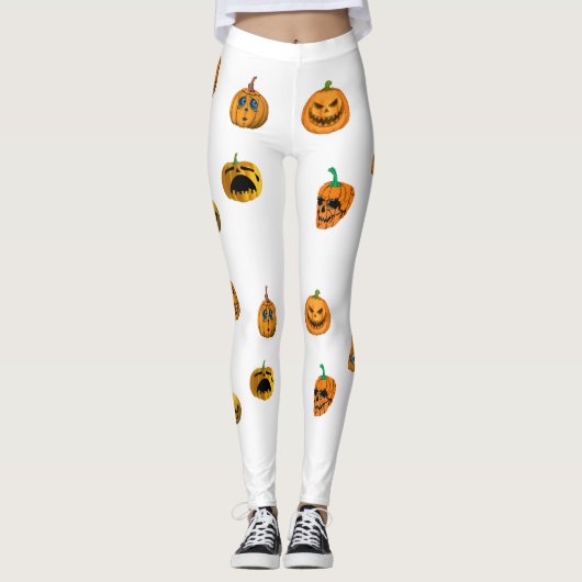 Durf Halloween Pompoen te dragen Leggings (Voorkant)