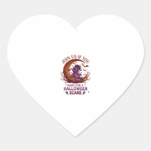 Durf Halloween Schrik Paarse Voodoo Pop Crescent M Hart Sticker