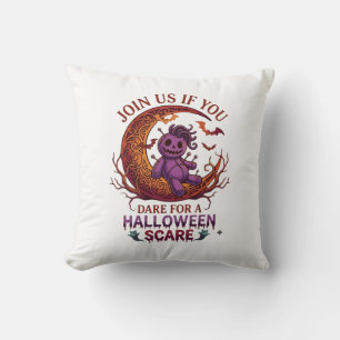 Durf Halloween Schrik Paarse Voodoo Pop Crescent M Kussen