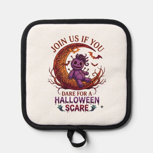 Durf Halloween Schrik Paarse Voodoo Pop Crescent M Pannenlap (Voorkant)