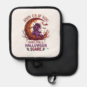 Durf Halloween Schrik Paarse Voodoo Pop Crescent M Pannenlap (Voorkant / Achterkant)