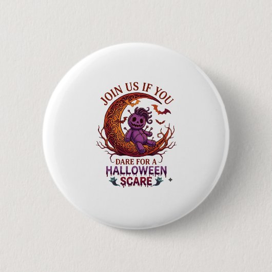 Durf Halloween Schrik Paarse Voodoo Pop Crescent M Ronde Button 5,7 Cm (Voorkant)