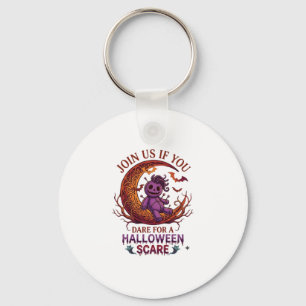 Durf Halloween Schrik Paarse Voodoo Pop Crescent M Sleutelhanger