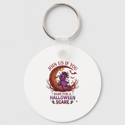 Durf Halloween Schrik Paarse Voodoo Pop Crescent M Sleutelhanger (Voorkant)