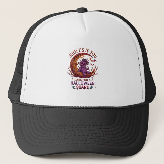 Durf Halloween Schrik Paarse Voodoo Pop Crescent M Trucker Pet (Voorkant)