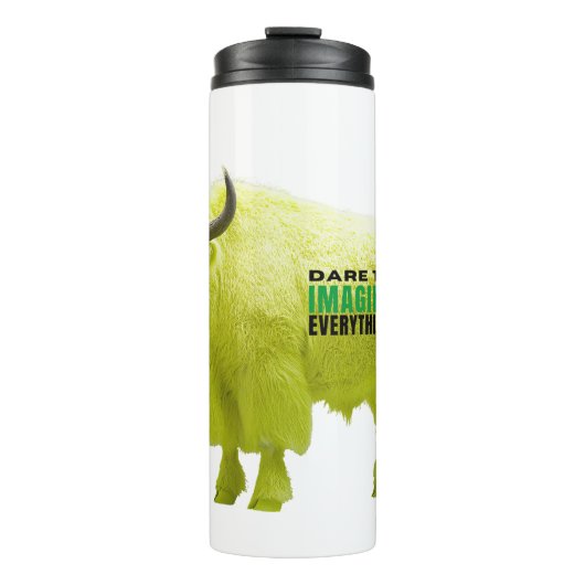 Durf je alles voor te stellen Yellow Bison Tumbler Thermosbeker (Voorkant)