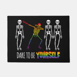 Durf jezelf te zijn Halloween Dabbing Skelet Deurmat