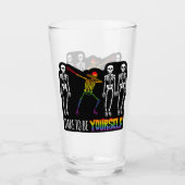 Durf jezelf te zijn Halloween Dabbing Skelet Pop Glas (Voorkant)