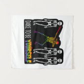 Durf jezelf te zijn Halloween Dabbing Skelet Wandkleed (Voorkant (horizontaal))