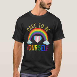 Durf Jezelf Te Zijn Regenboog Hart LGBT Pride T-shirt