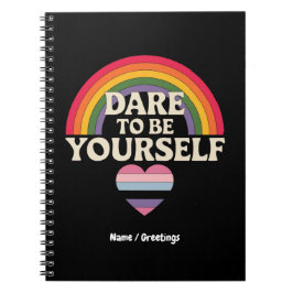 Durf Jijzelf Te Zijn Autisme Bewustzijn Regenboog  Notitieboek