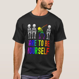 Durf Jijzelf Te Zijn Lgbt Trots Skelet Dabbing 1 T-shirt