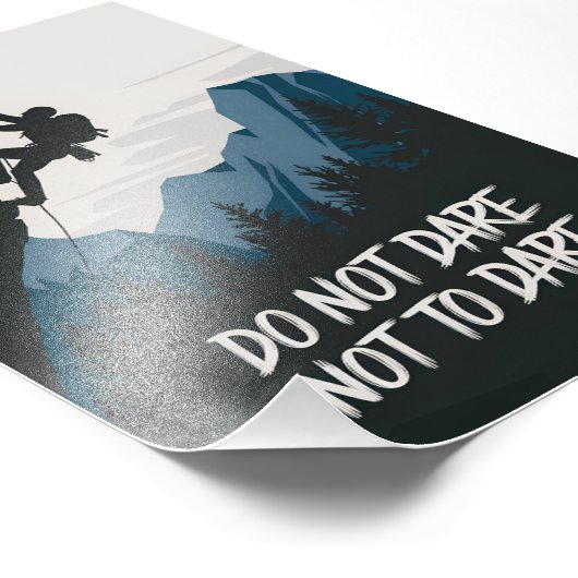 Durf niet te durven foto afdruk (Hoek)