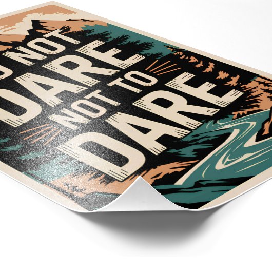 Durf niet te durven foto afdruk (Hoek)