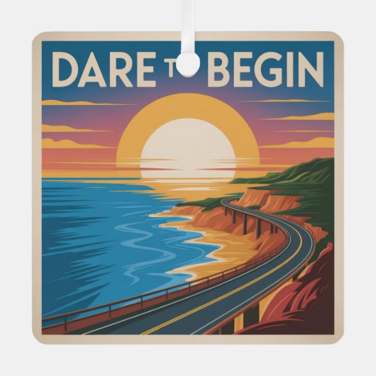 Durf om te Beginnen Metalen Ornament (Voorkant)