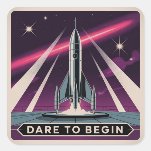 Durf om te Beginnen Vierkante Sticker (Voorkant)
