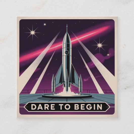 Durf te beginnen vierkante visitekaartje (Voorkant)
