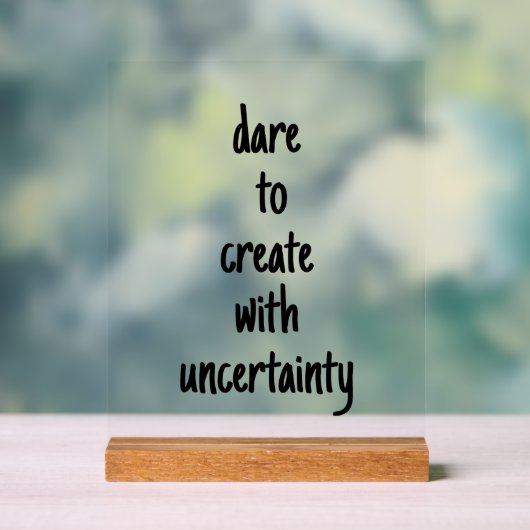 Durf te creëren acryl bord (Neutraal)