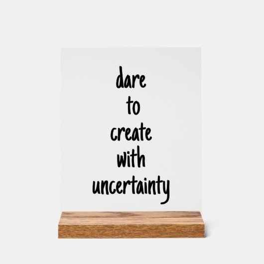 Durf te creëren acryl bord (Voorkant)