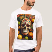 "Durf te Draag" Schedel op de Fruits T-Shirts (Voorkant)