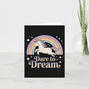Durf te dromen Eenhoorn Regenboog Motivatie  Kaart
