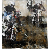 "Durf te racen" Motorcross Dirt-Bike Racers Douchegordijn (Voorkant)