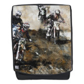 "Durf te racen" Motorcross Dirt-Bike Racers Rugtassen (Voorkant)