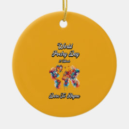 Durf te rijmen. Wereldgedichtendag. Keramisch Ornament