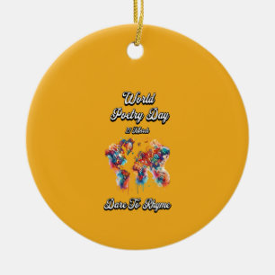 Durf te rijmen. Wereldgedichtendag. Keramisch Ornament