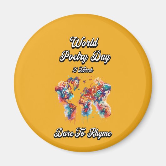 Durf te rijmen. Wereldgedichtendag. Magneet (Voorkant)
