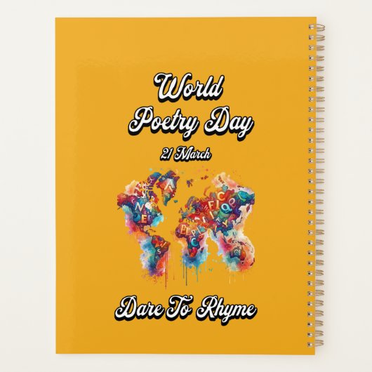 Durf te rijmen. Wereldgedichtendag. Planner (Achterkant)