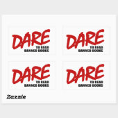 Durf verboden boeken te lezen rechthoekige sticker (Vel)