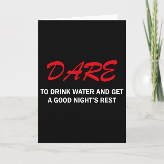 Durf water te drinken en een goede nacht slaap te  kaart (Voorkant)