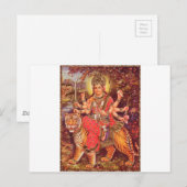 DURGA EN TIGER BRIEFKAART (Voorkant / Achterkant)